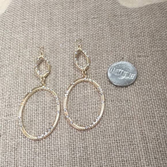 Gold & Crystal Double Hoops - Picture 3 of 3